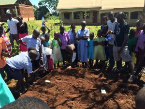 Planting a garden in Ntenjeru